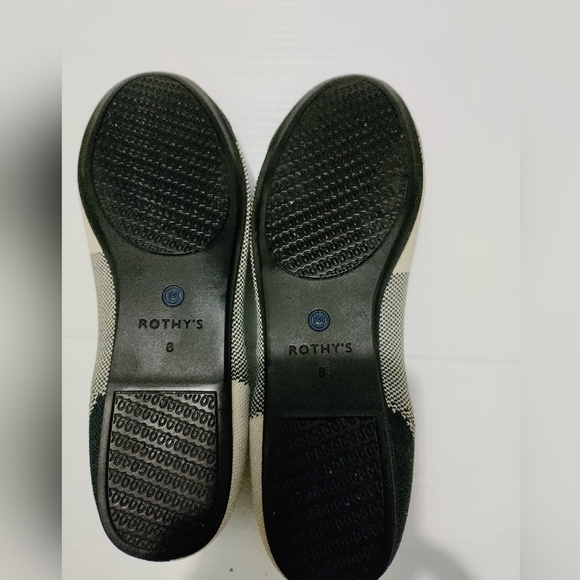 Rothy’s Flat Cap Toe Loafers 8 Black/White - Picture 5 of 7